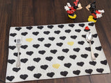 DaDa Bedding Set of 4-Pieces Lovely Yellow & Black Hearts Tapestry Dining Table Placemats 13” x 19” (18113) from DaDalogy Bedding Collection