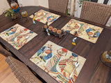 DaDa Bedding Set of 4-Pieces Dancing Women African Kwanzaa Tapestry Dining Table Placemats 13” x 19” (18117) from DaDalogy Bedding Collection