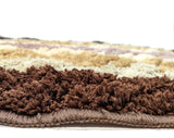 Tache 20x32 Inch Striped Brown and Beige Bathroom Rugs (TARBS2032) from Tache Home Fashion