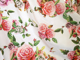 DaDa Bedding Set of 2-Pieces Romantic Roses Pink Floral Sheer Window Panel Curtains (JHW-879) from DaDalogy Bedding Collection