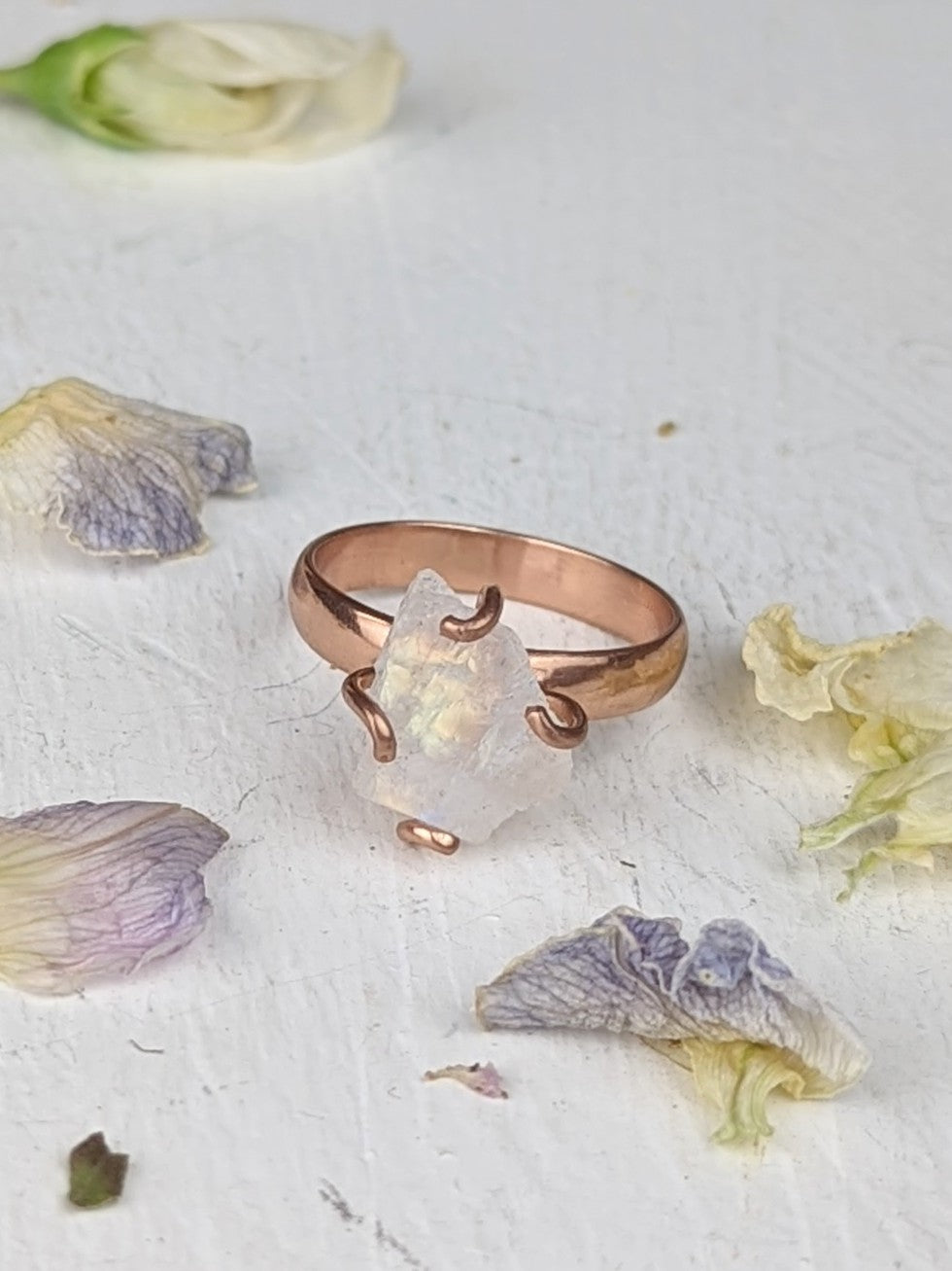 Raw Moonstone Prong Ring from Ash & Rose