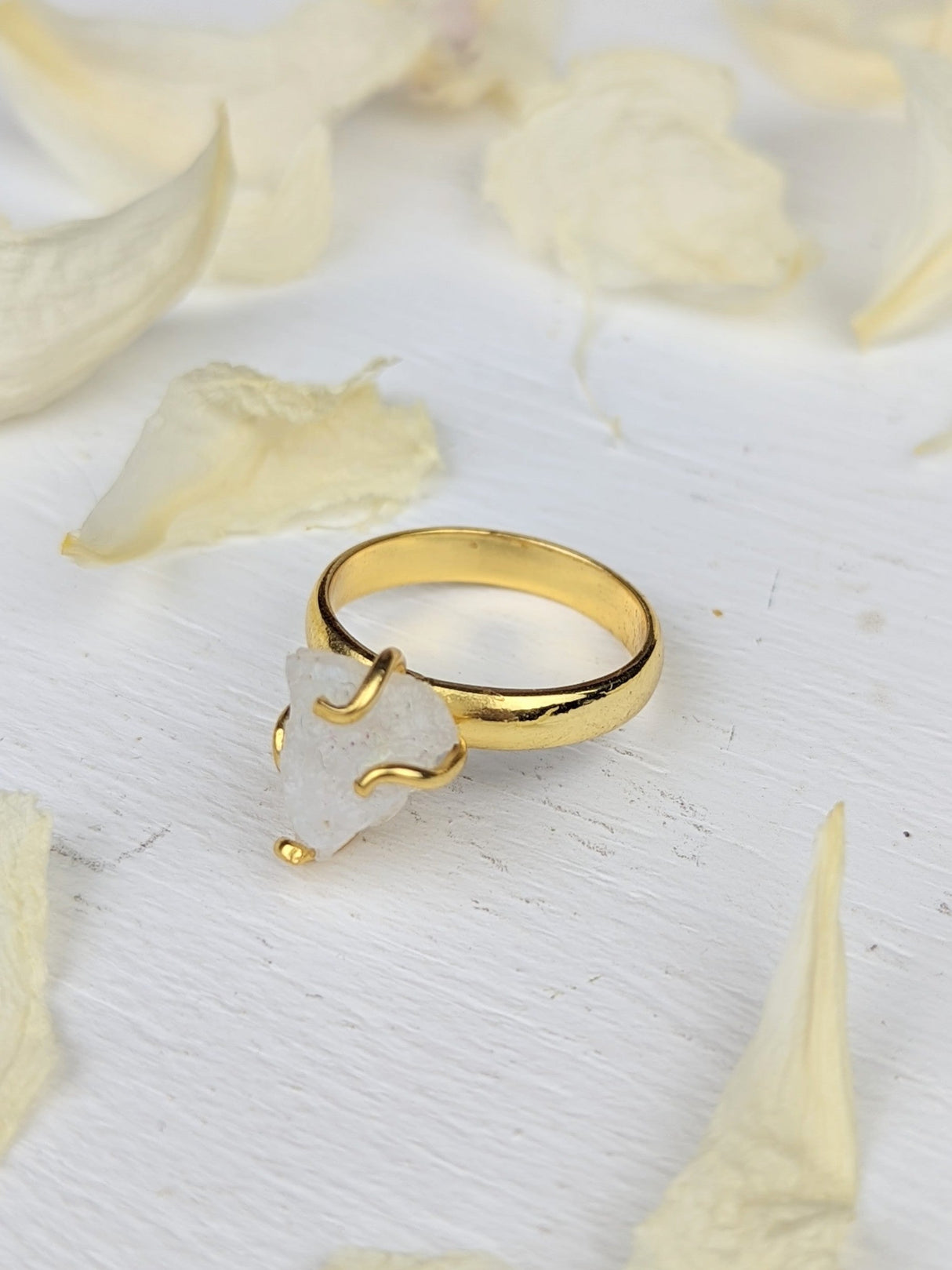 Raw Moonstone Prong Ring from Ash & Rose
