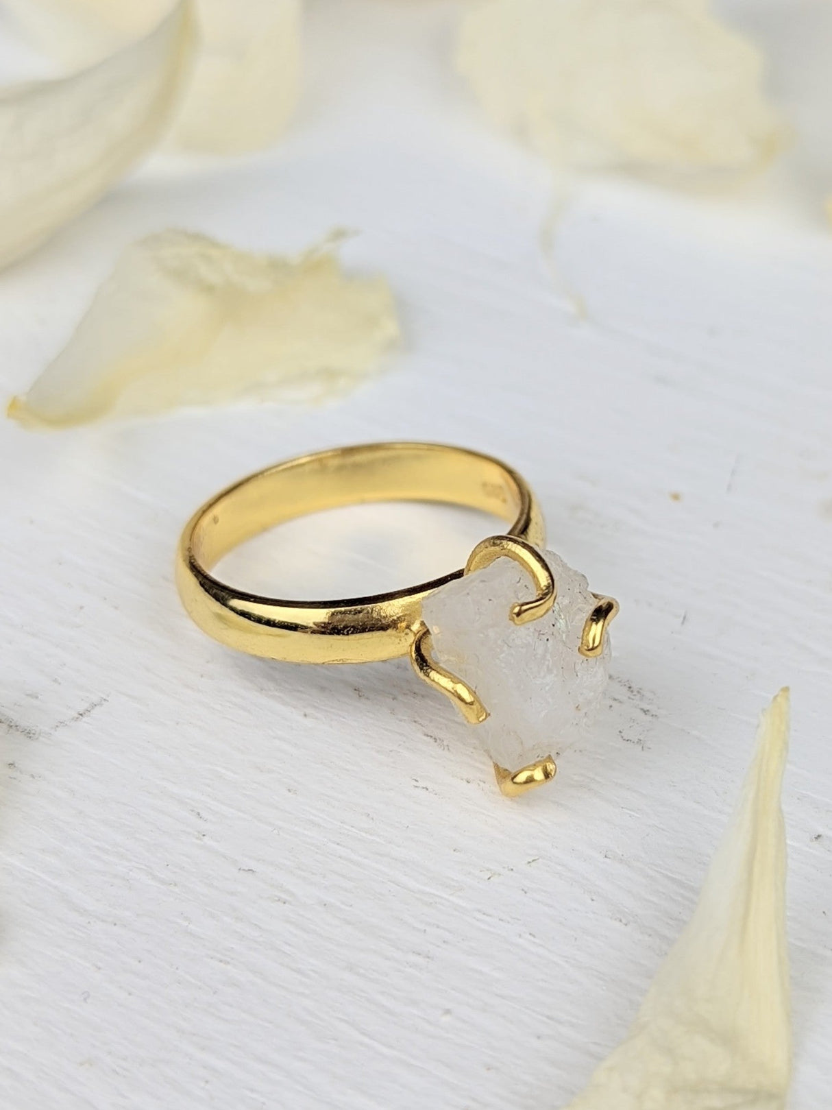 Raw Moonstone Prong Ring from Ash & Rose