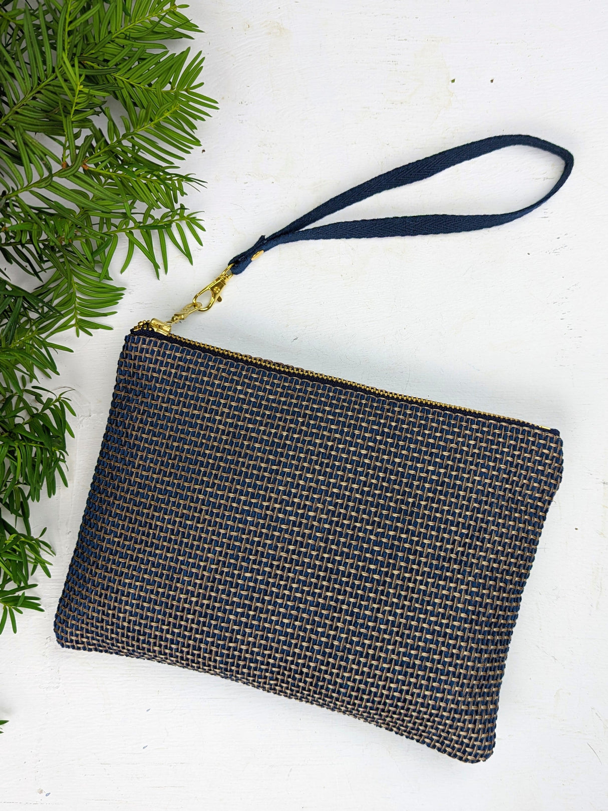 Golden Navy Tweed Purse from Ash & Rose
