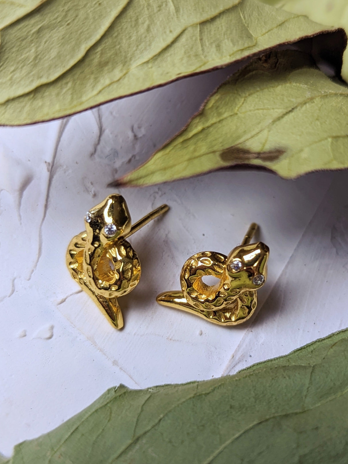 Tiny Snake Stud Earrings from Ash & Rose