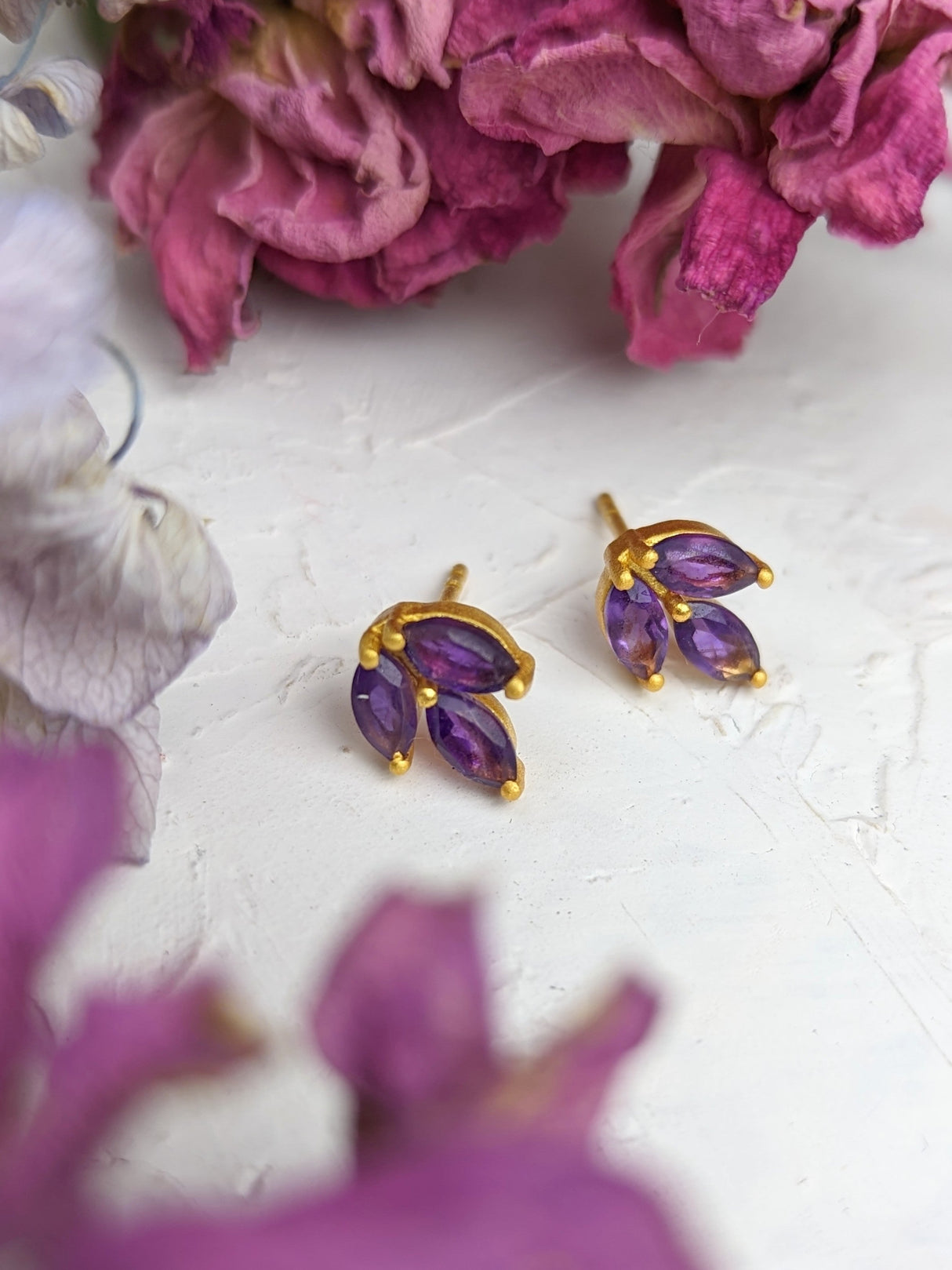 Tri Leaf Stud Earrings from Ash & Rose