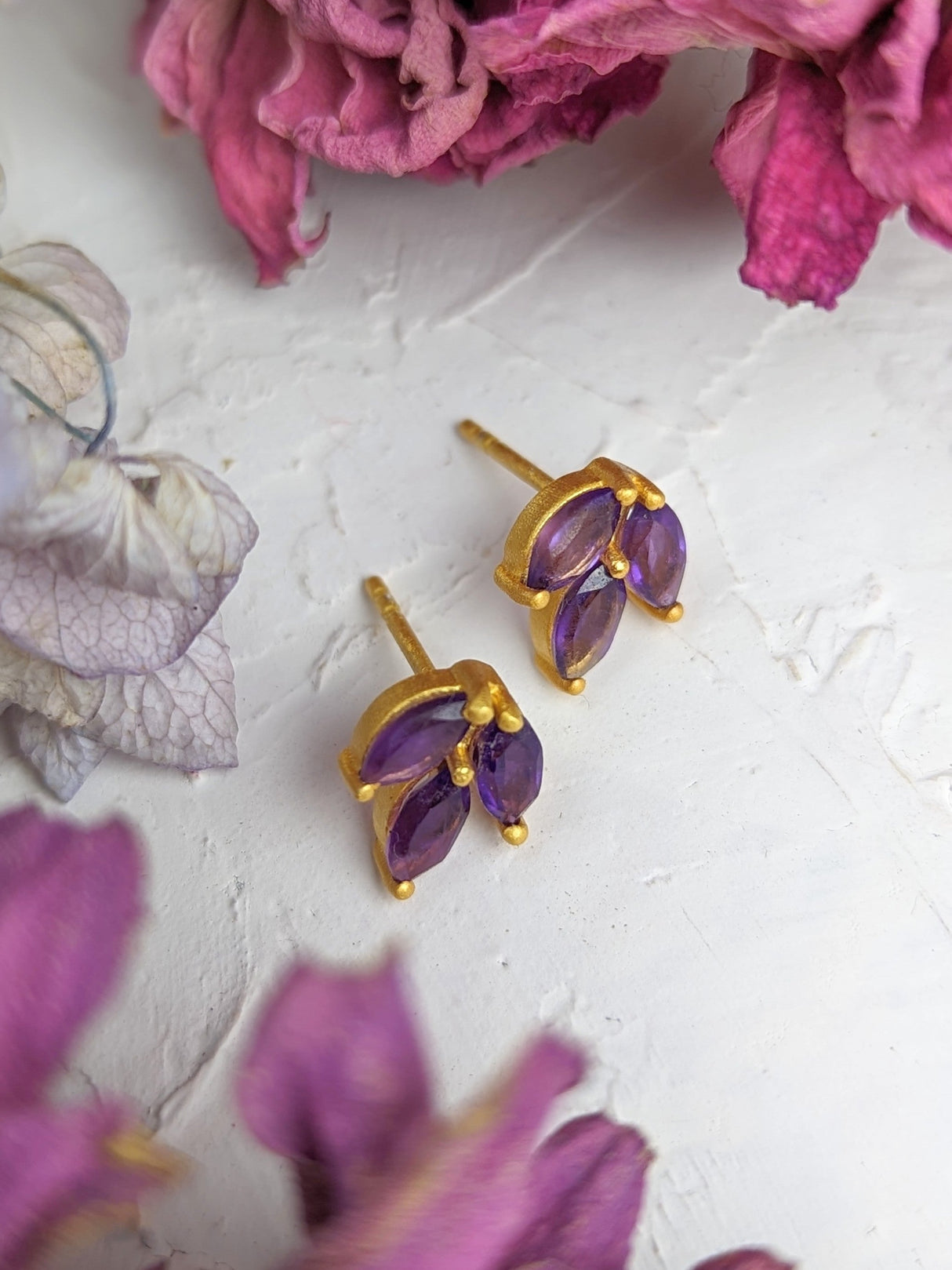 Tri Leaf Stud Earrings from Ash & Rose