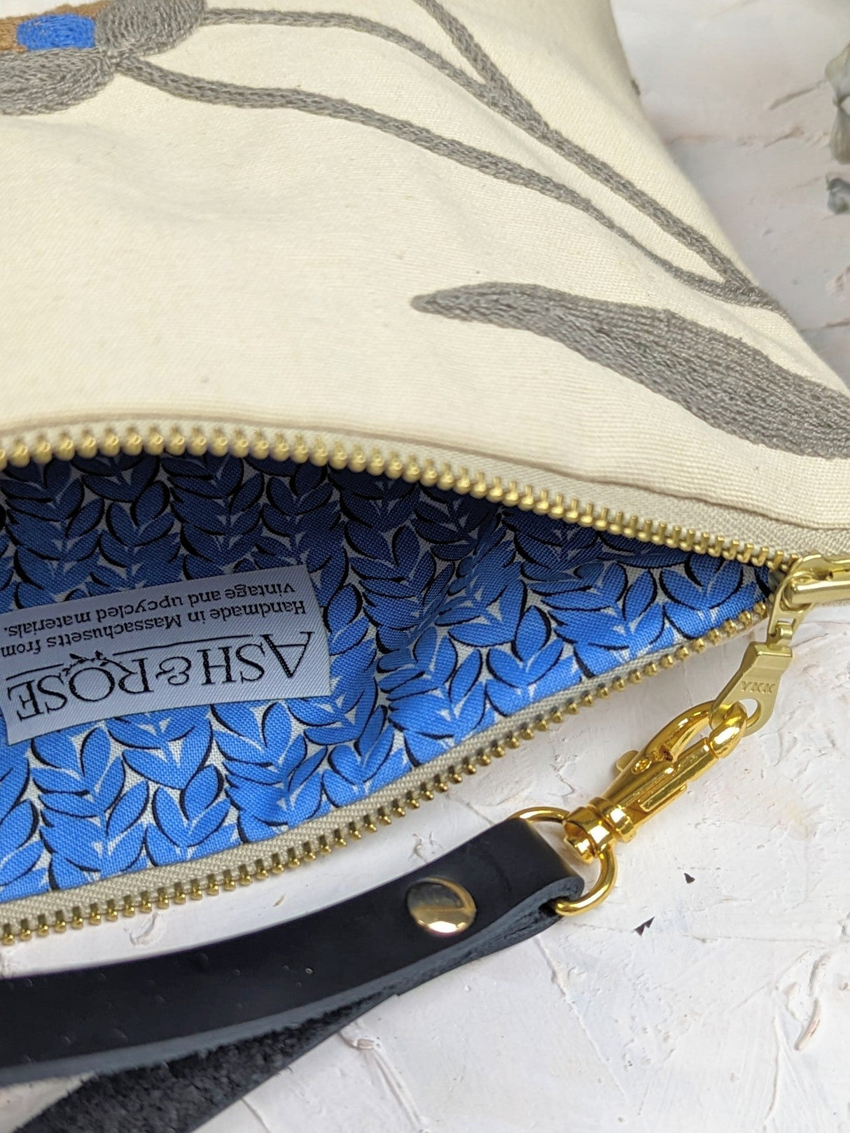 Blue Poppy Wristlet Purse from Ash & Rose