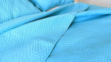 DaDa Bedding Gentle Wave Turquoise Teal Blue Lagoon Lightweight Quilted Bedspread Set (LH3000) from DaDalogy Bedding Collection