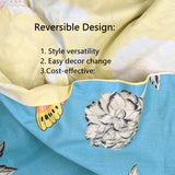 Tache Butterfly Wonderland Cotton Aqua Floral Duvet Cover (2142) from Tache Home Fashion
