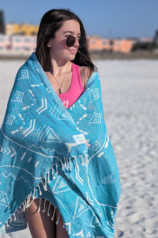 Shark Turquoise - Turkish Towel from Sun Drunk