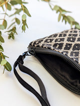Black Diamond Needlepoint Square Pouch from Ash & Rose