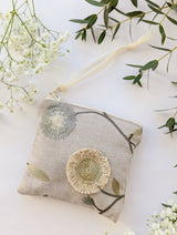 3D Flowers Embroidered Square Pouch from Ash & Rose