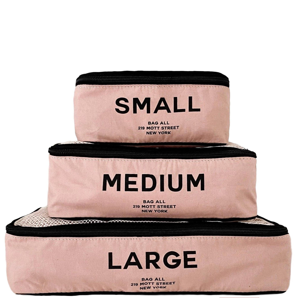 Cotton Packing Cubes, Print, 3-pack Pink/Blush From Bag-all