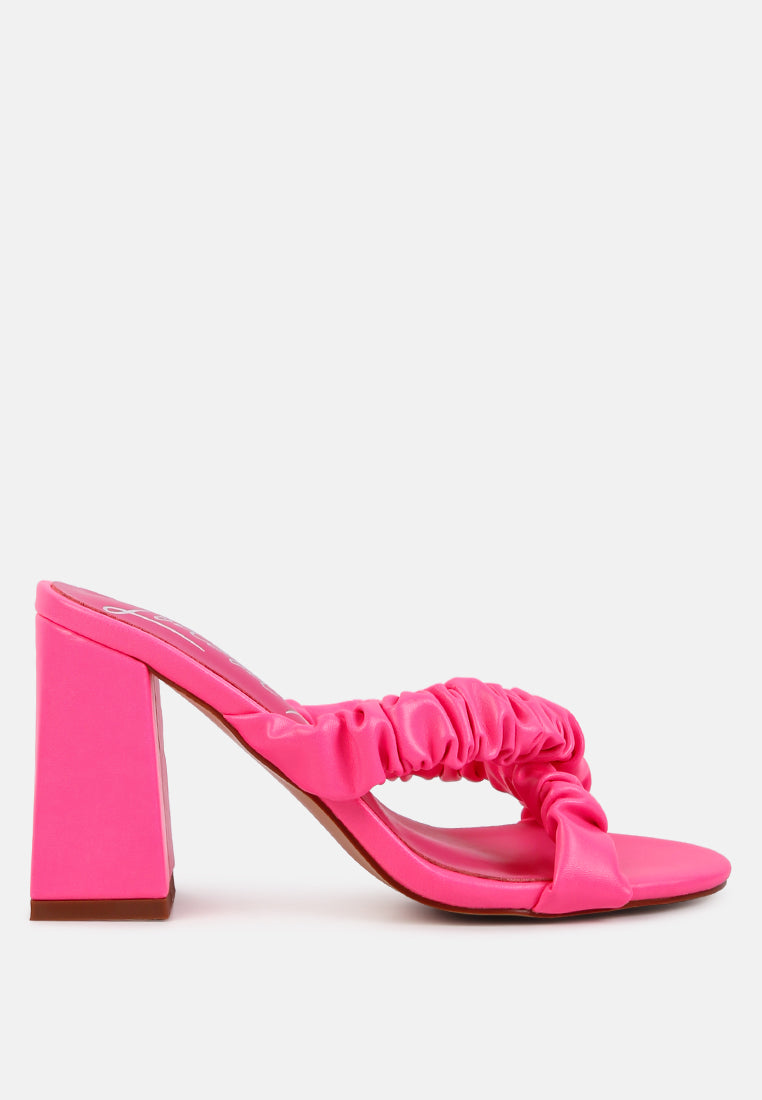 Page 3 Scrunchie Strap Block Sandals from London Rag International