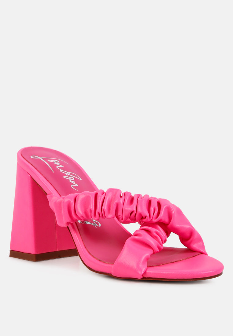 Page 3 Scrunchie Strap Block Sandals from London Rag International