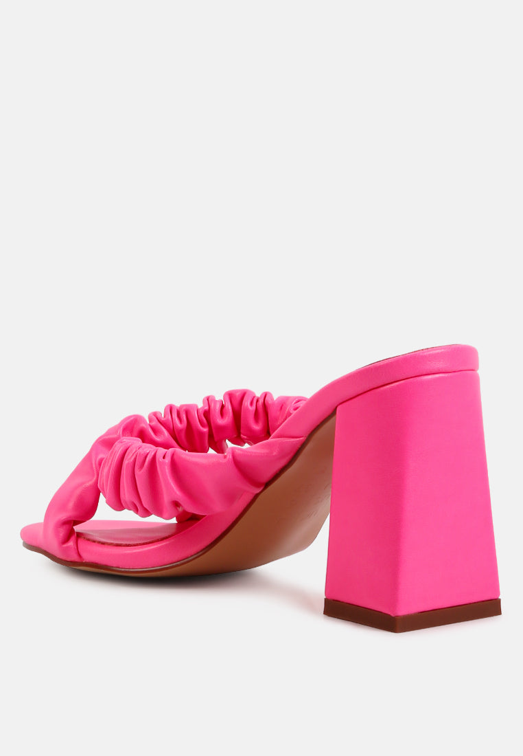 Page 3 Scrunchie Strap Block Sandals from London Rag International