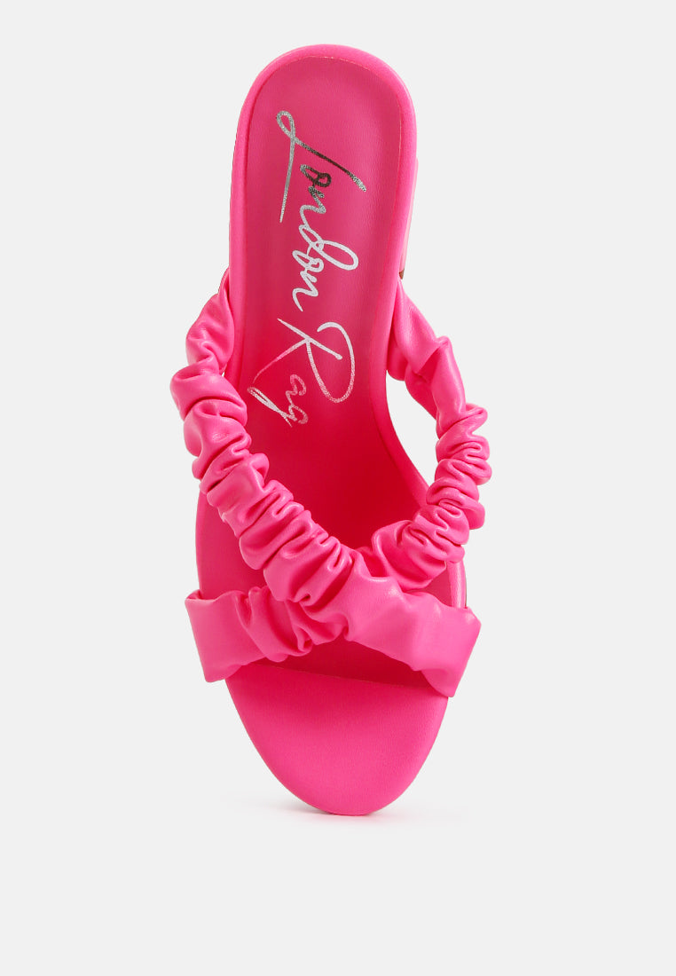 Page 3 Scrunchie Strap Block Sandals from London Rag International