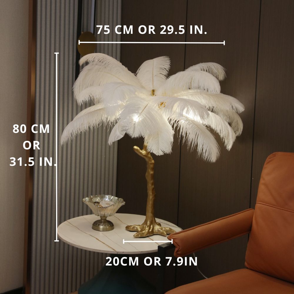 Ostrich Feather Table Lamp from Moderny