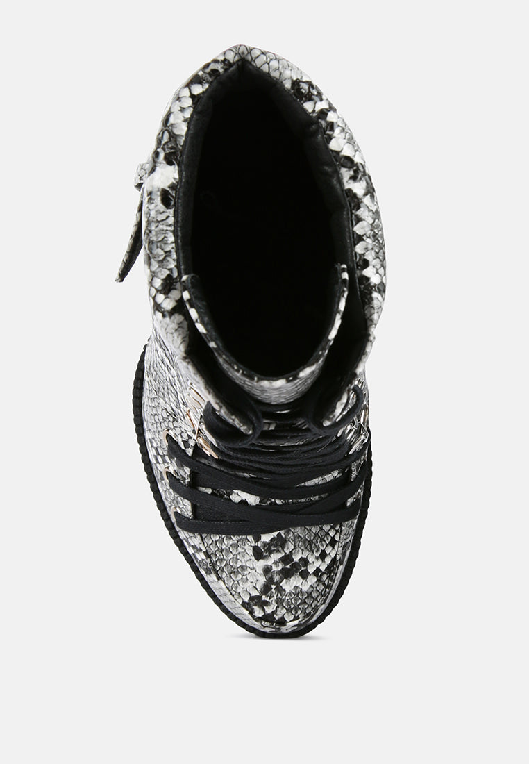 Palmetto Snake Skin Ankle Boots from London Rag International