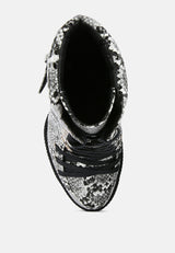 Palmetto Snake Skin Ankle Boots from London Rag International