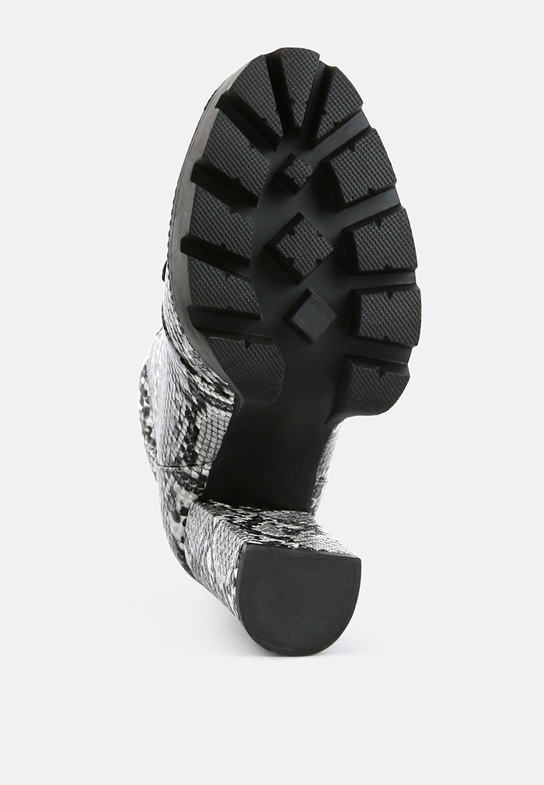 Palmetto Snake Skin Ankle Boots from London Rag International