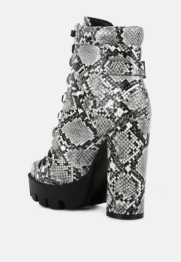 Palmetto Snake Skin Ankle Boots from London Rag International