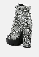 Palmetto Snake Skin Ankle Boots from London Rag International