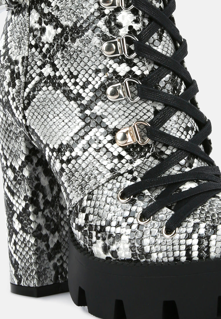 Palmetto Snake Skin Ankle Boots from London Rag International