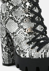 Palmetto Snake Skin Ankle Boots from London Rag International