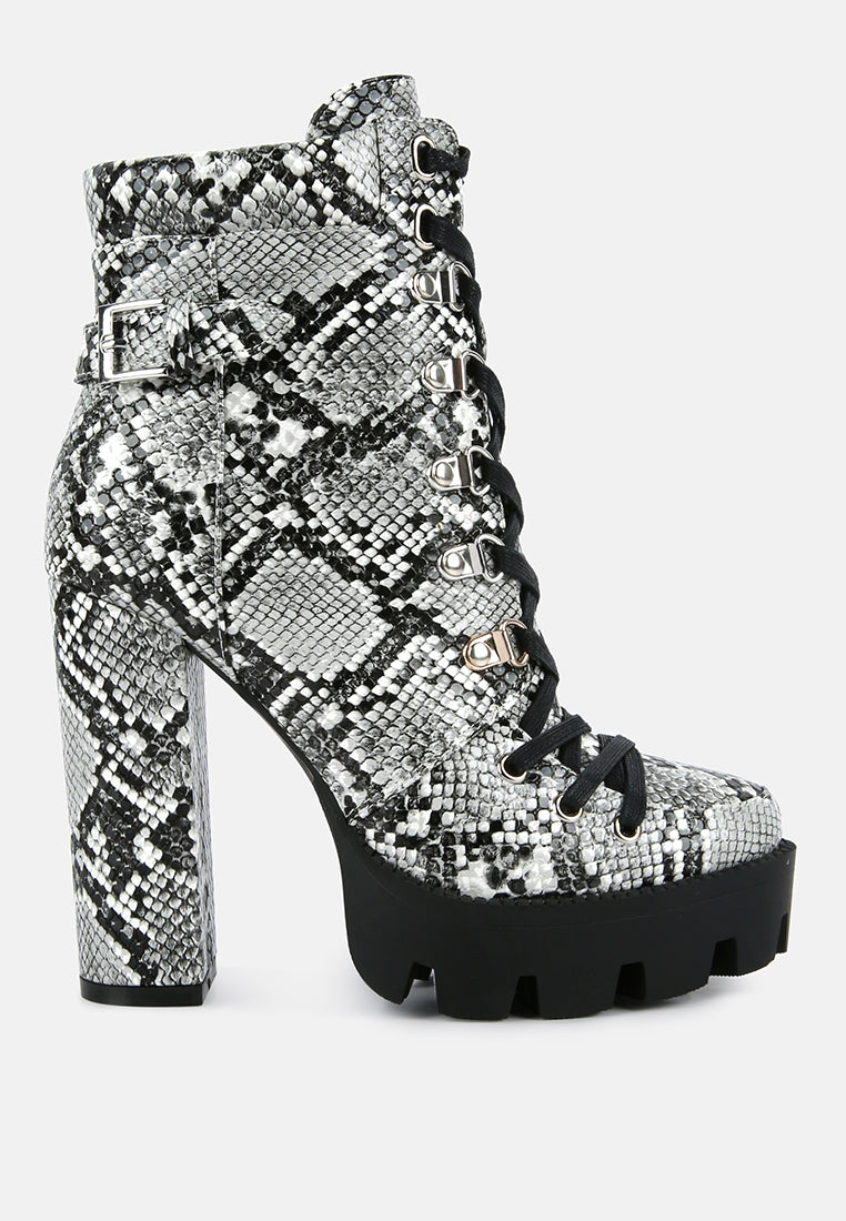 Palmetto Snake Skin Ankle Boots from London Rag International