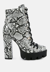 Palmetto Snake Skin Ankle Boots from London Rag International