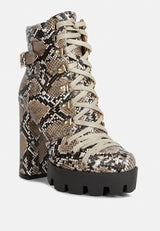 Palmetto Snake Skin Ankle Boots from London Rag International
