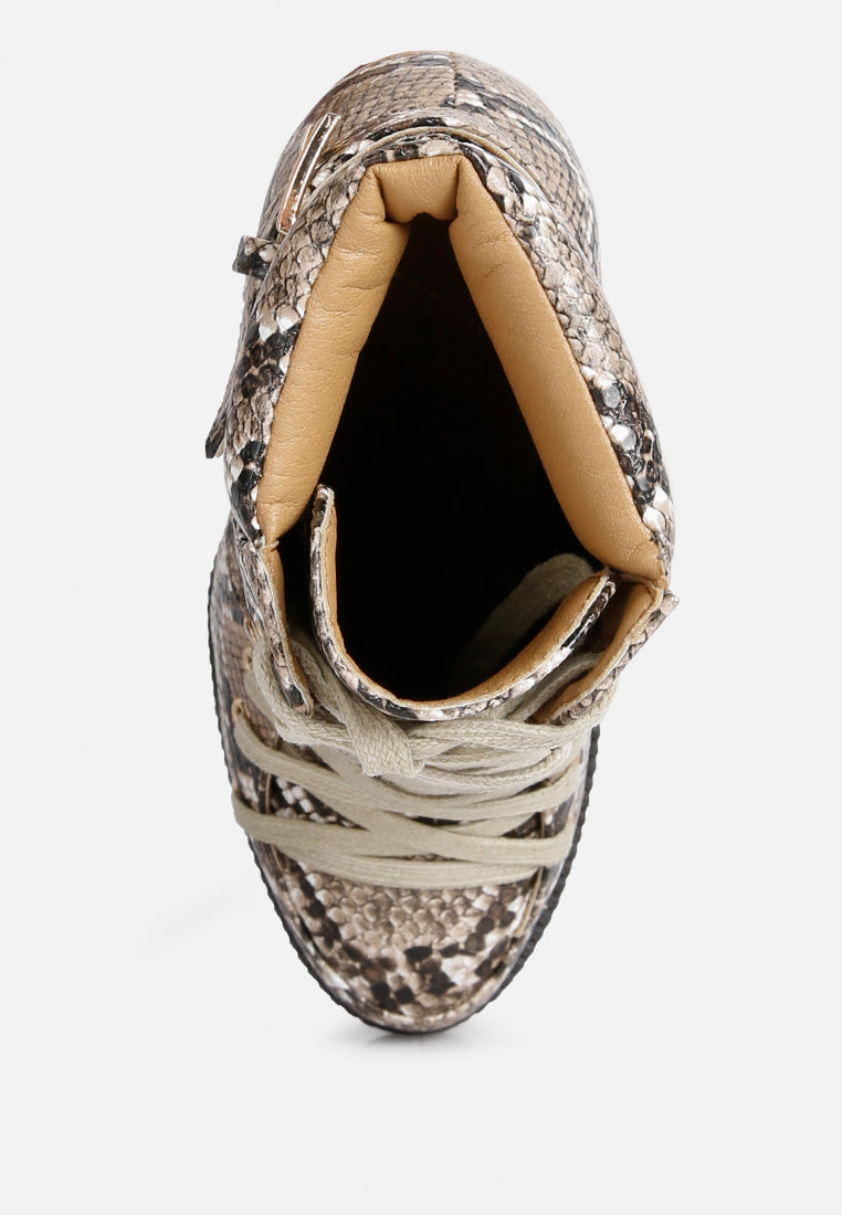 Palmetto Snake Skin Ankle Boots from London Rag International