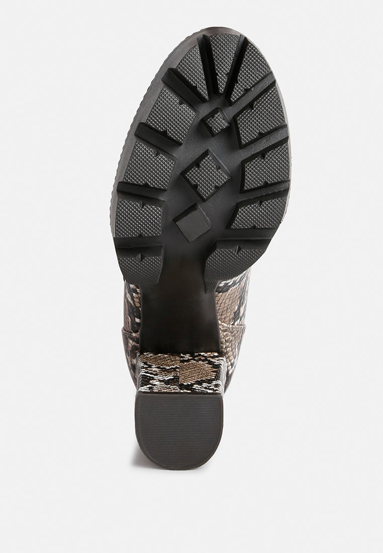 Palmetto Snake Skin Ankle Boots from London Rag International