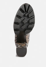 Palmetto Snake Skin Ankle Boots from London Rag International