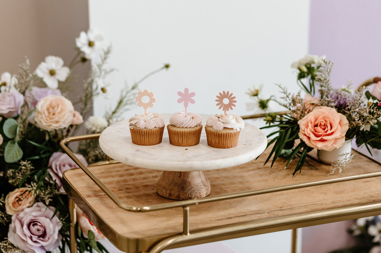 Pastel Daisy Acrylic Cupcake Toppers, Set of 12 from The Cotton & Canvas Co.