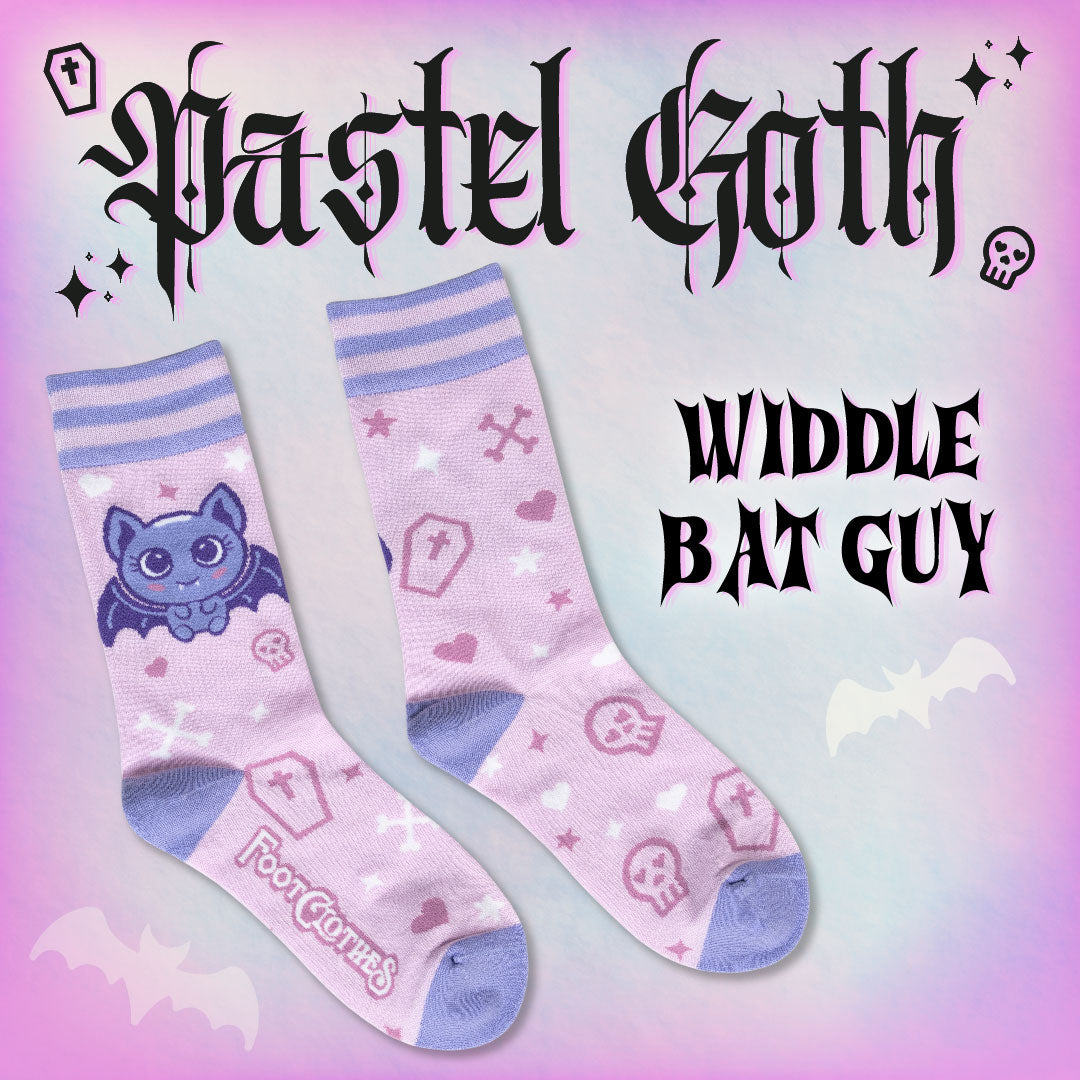 Widdle Bat Guy Crew Socks from FootClothes