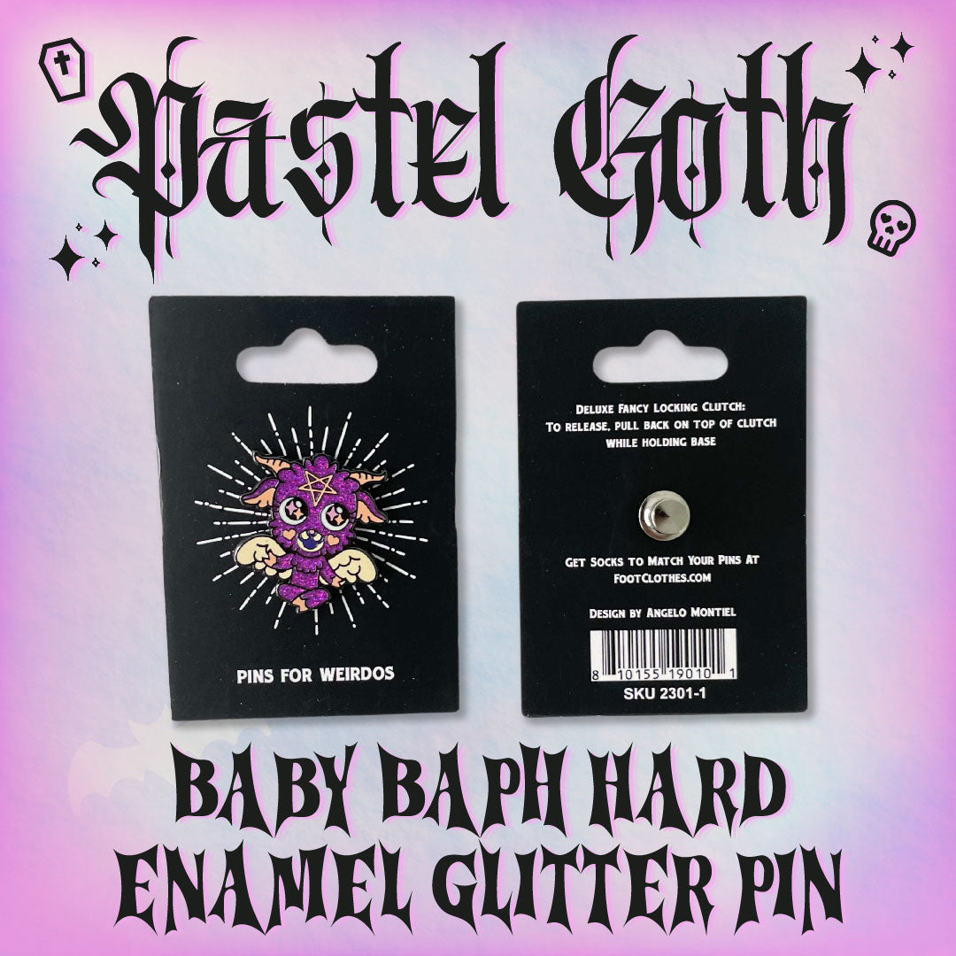 Baby Baphomet Hard Enamel Pin with Glitter from FootClothes
