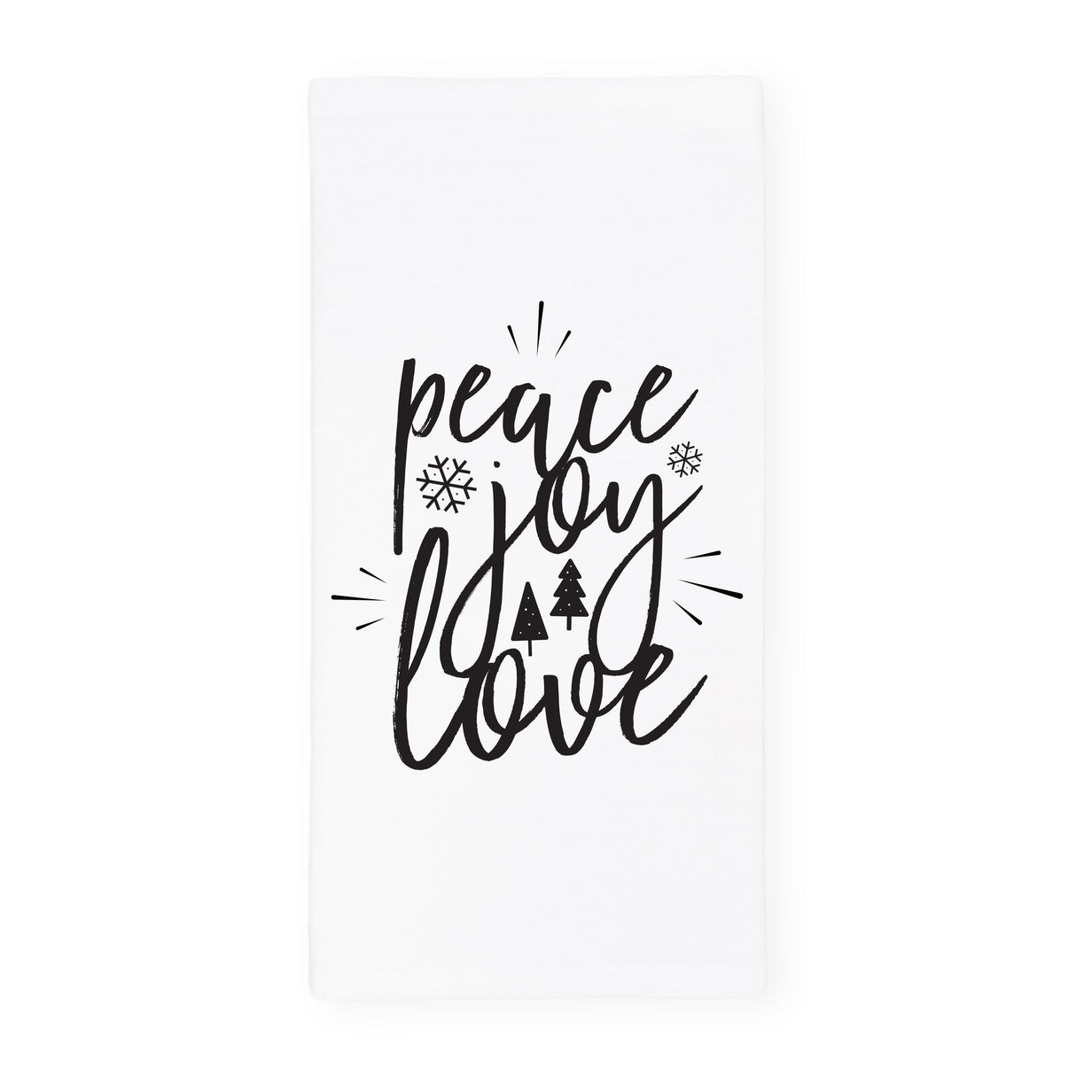 Peace, Joy, Love Christmas Kitchen Tea Towel from The Cotton & Canvas Co.