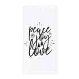 Peace, Joy, Love Christmas Kitchen Tea Towel from The Cotton & Canvas Co.