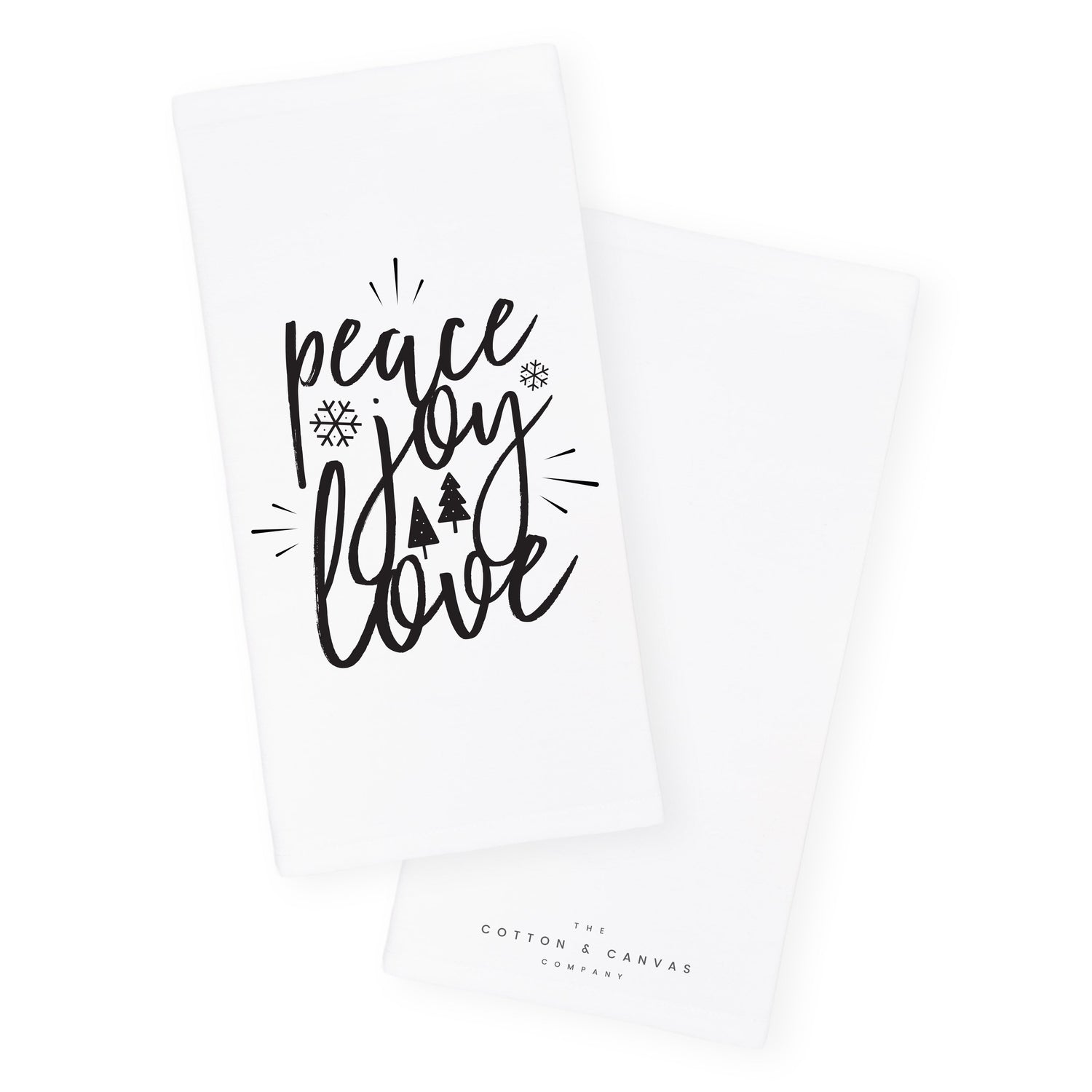 Peace, Joy, Love Christmas Kitchen Tea Towel from The Cotton & Canvas Co.