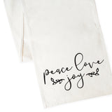 Peace Love Joy Cotton Canvas Table Runner from The Cotton & Canvas Co.