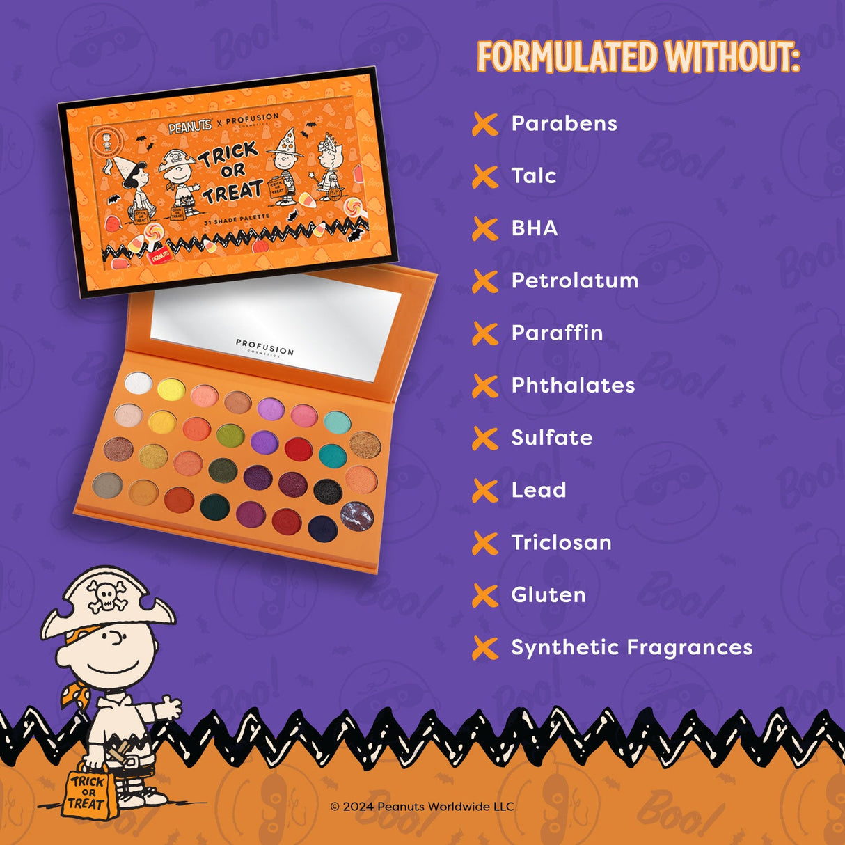 Peanuts Halloween | Trick or Treat 31 Shade Palette from Profusion Cosmetics