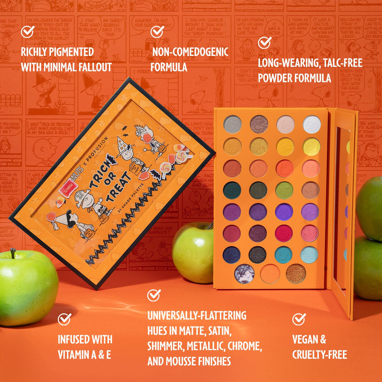 Peanuts Halloween | Trick or Treat 31 Shade Palette from Profusion Cosmetics
