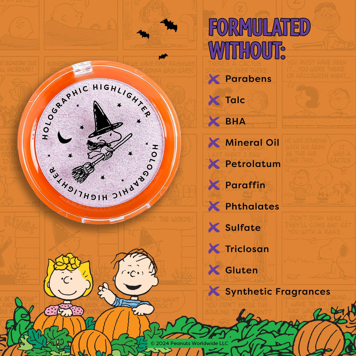 Peanuts Halloween | Spooktacular Glow Holographic Highlighter from Profusion Cosmetics