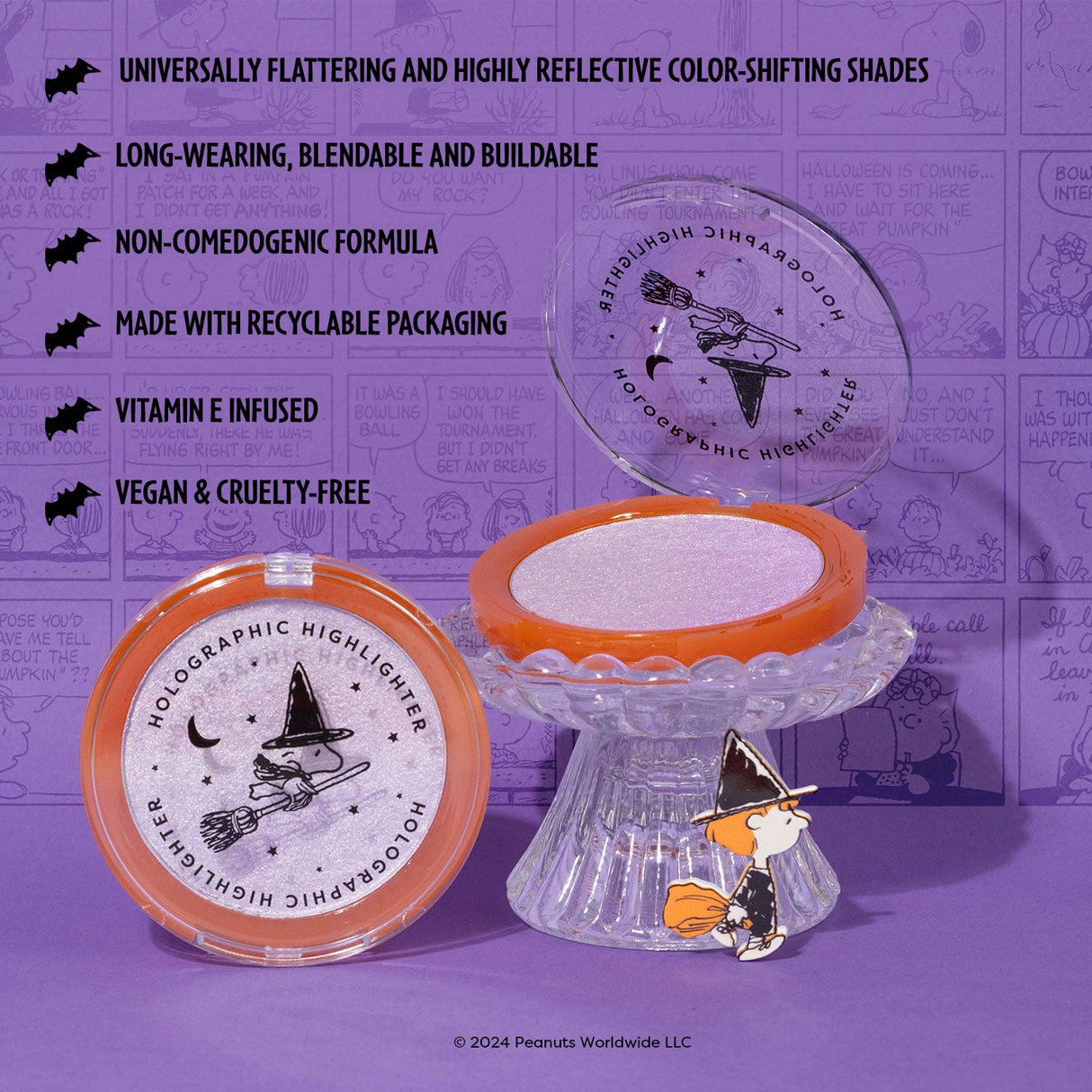 Peanuts Halloween | Spooktacular Glow Holographic Highlighter from Profusion Cosmetics
