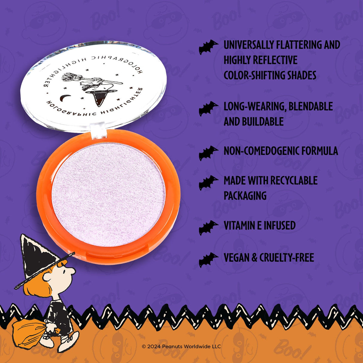 Peanuts Halloween | Spooktacular Glow Holographic Highlighter from Profusion Cosmetics