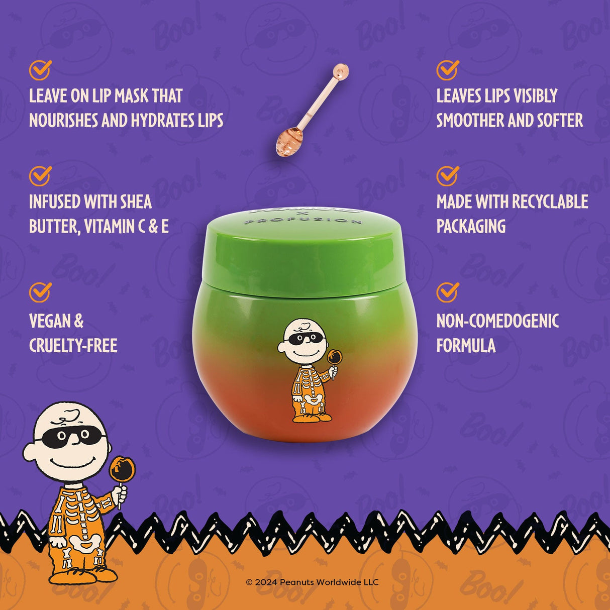 Peanuts Halloween | Apple Bobbing Overnight Lip Mask from Profusion Cosmetics