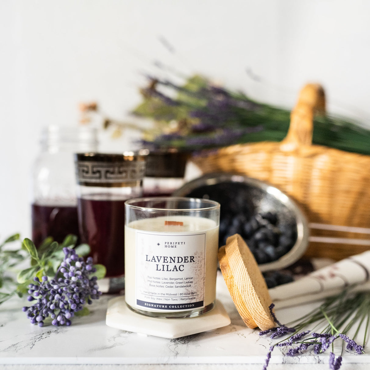 Wooden Wick Soy Candle from Peripeti Home